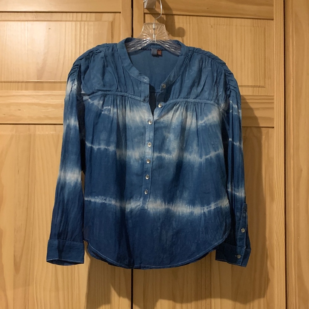 Pilcro Indigo Tie-Dye Blouse